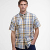 Ochre Barbour Mens Hartley Short Sleeve Regular Shirt Front