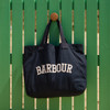 Navy/Stone Barbour Logo Holiday Tote Bag Lifestyle