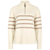 Oyster Dubarry Womens Fonthill Striped Zip Neck Jumper