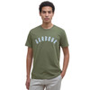 Light Moss Barbour Mens Tortpoint Tartan Logo T-Shirt Front
