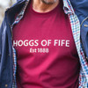 Burgundy Hoggs Of Fife Mens Canonbie Printed T-Shirt Lifestyle