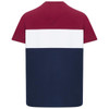 Burgundy/White/Navy Hoggs Of Fife Mens Dalbeattie Colour Block T-Shirt Back