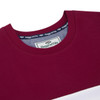 Burgundy/White/Navy Hoggs Of Fife Mens Dalbeattie Colour Block T-Shirt Collar