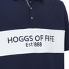 Navy Hoggs Of Fife Mens Stewart Block Pique Polo Shirt Chest