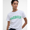 White Barbour Womens Bailey T-Shirt On Model
