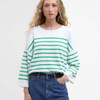 Cloud/Kelly Green Barbour Womens Kayleigh Knitted Jumper Front