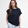Navy Barbour Womens Melanie Sleeveless Knitted Jumper Front