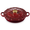 Garnet Le Creuset 26cm Cast Iron Petal Shallow Casserole