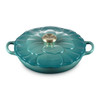 Le Creuset 26cm Cast Iron Petal Shallow Casserole Bleu Riviera