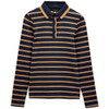 Navy/Tan Joules Womens Fairfield Long Sleeve Polo Shirt