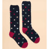 Navy Spot Joules Womens Fluffy Socks