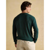 Dark Green Joules Mens Hillside Crew Neck Jumper On Model Rear