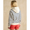 Cream/Navy Stripe Joules Womens Milbourne Hoodie On Model Back