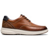 Dark Tan Leather Clarks Mens Mullan Moc Shoe Side View