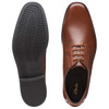 Dark Tan Leather Clarks Mens Howard Walk Shoe Top View and Outsole Detail