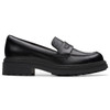 Black Leather Clarks Womens Orinoco3 Edge Loafers Side View