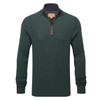 Botanical green Schoffel Mens Calton Cotton Cashmere Cable 1/4 Zip Jumper