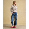 Cream Joules Womens Islay Fairisle Knitted Vest On Model