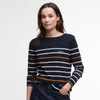 Navy Stripe Barbour Womens Hawkins Top Front