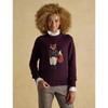 Wine Joules Womens Jonty Knitted Jumper On Model