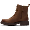 Walnut Leather Clarks Womens Orinoco3 Style Lace-Up Boots Side Zip