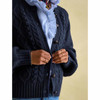 Navy Joules Womens Rafferty Cable Knit Cardigan Button Detail