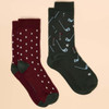 Red/Green Joules Mens Kingsbury Socks 2 Pack