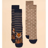 Navy/Oatmeal  Joules Mens Kingsbury Socks 2 Pack