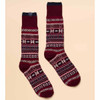 Berry Red Joules Mens Alby Fair Isle Socks