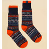 Blue/Orange Joules Mens Alby Fair Isle Socks