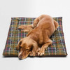 Classic Tartan Barbour Dog Cage Mat With Dog