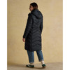 Navy Joules Womens Pembury Showerproof Longline Padded Coat On Model Back