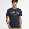 Navy Barbour Mens Hollins Applique T-Shirt Front