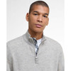 Barbour Mens Waterbury Half ZIp Sweater mist close up model