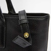 Black Barbour Womens Birch Leather Tote Bag Strap