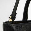 Black Barbour Womens Birch Leather Tote Bag Handle