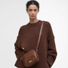 Brown Barbour Womens Daphne Leather Crossbody Bag On Model