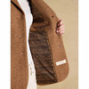 Brown Herringbone Joules Womens Canterly Tweed Hacking Jacket Interior Detail