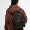Olive Barbour Womens Quilted Backpack On Model