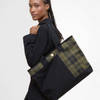 Black/Olive Barbour Womens Mya Patchwork Tote Bag On Model