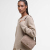 New Sand Barbour Womens Quilted Crossbody Bag On Model