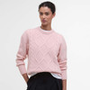 Pink Blush Barbour Womens Burne Crew Knitted Jumper Front