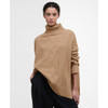 Pale Camel Barbour Womens Burne Knitted Cape Front