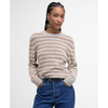 Oatmeal Stripe Barbour Womens Claydon Knitted Jumper Front