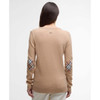 Pale Camel/Hessian Barbour Womens Pendle Crew Knitted Jumper Back