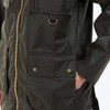 Olive Barbour Womens Highcleere Wax Jacket Pocket