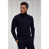 Navy Holland Cooper Mens Byron Roll Neck Knit Jumper On Model