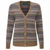 Pecan/Lilac Alan Paine Womens Evelyn Fair Isle Cardigan