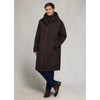 Chocolate Holland Cooper Mens One Size Waterproof Coat On Model Zipped Up