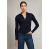 Ink Navy Holland Cooper Womens Zoe Quarter Zip Knit Jumper On Model Front